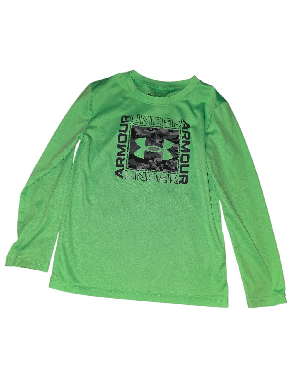 9/8/43. Under Armour Boys' Bright Green Long Sleeve Performance Tee
